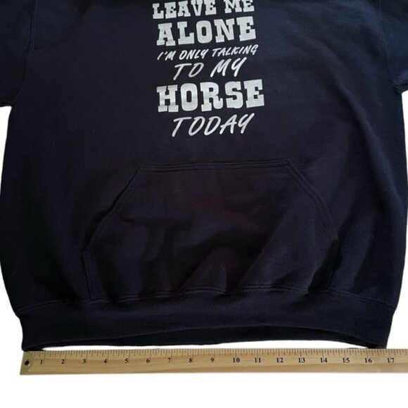 Navy Blue Funny Horse Hoodie Riding Equestrian Cowgirl Cowboy Rodeo 4H Sz L - Picture 6 of 13